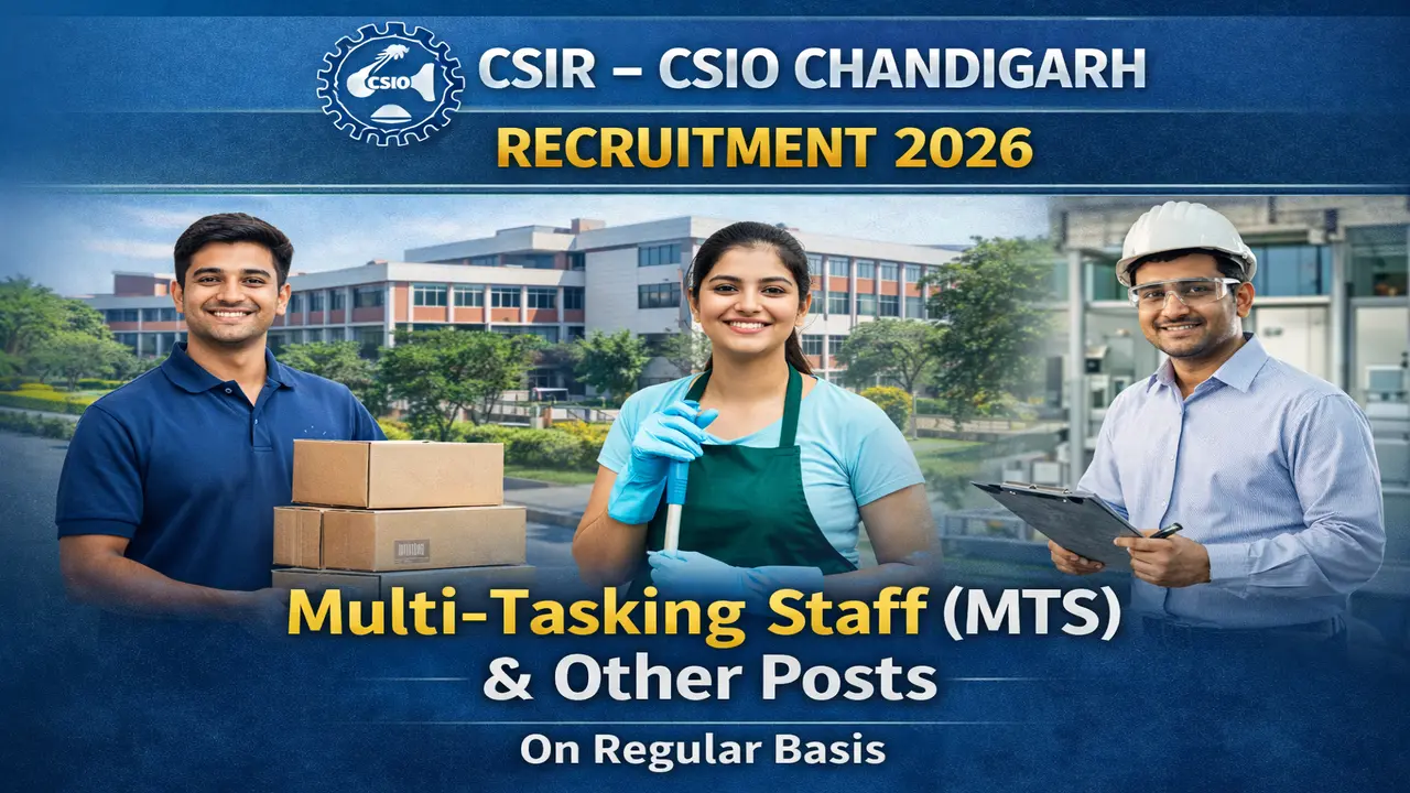 CSIR CSIO Recruitment 2026: MTS Posts Notification And Online Form ...