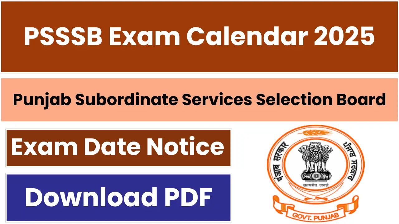 PSSSB Exam Calendar 2025