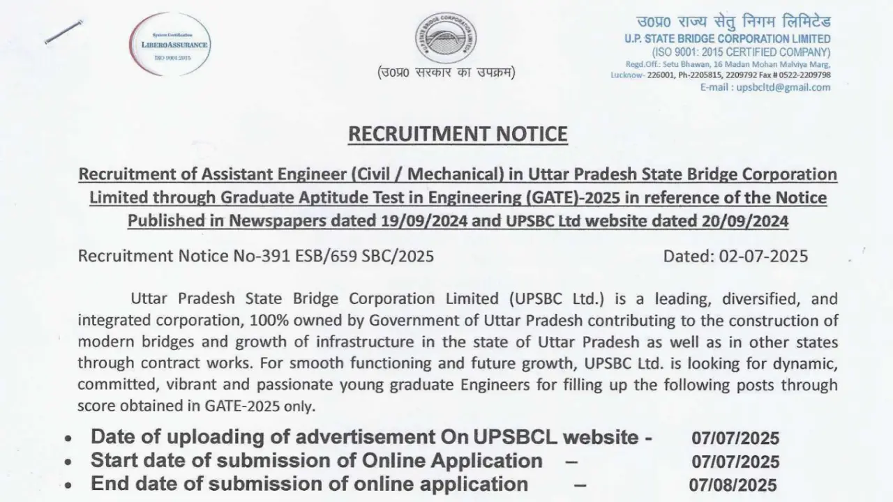 up-state-bridge-corporation-ae-recruitment-2025