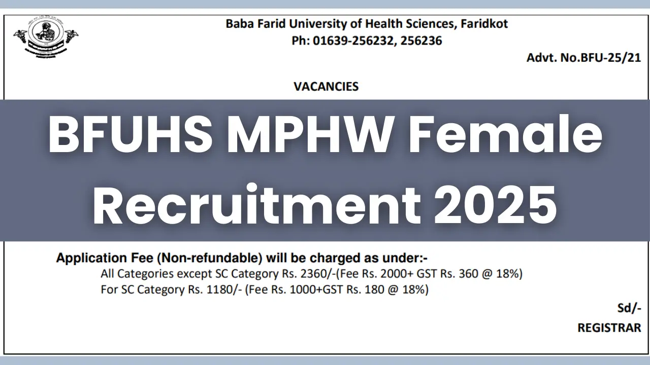 BFUHS MPHW Female Recruitment 2025