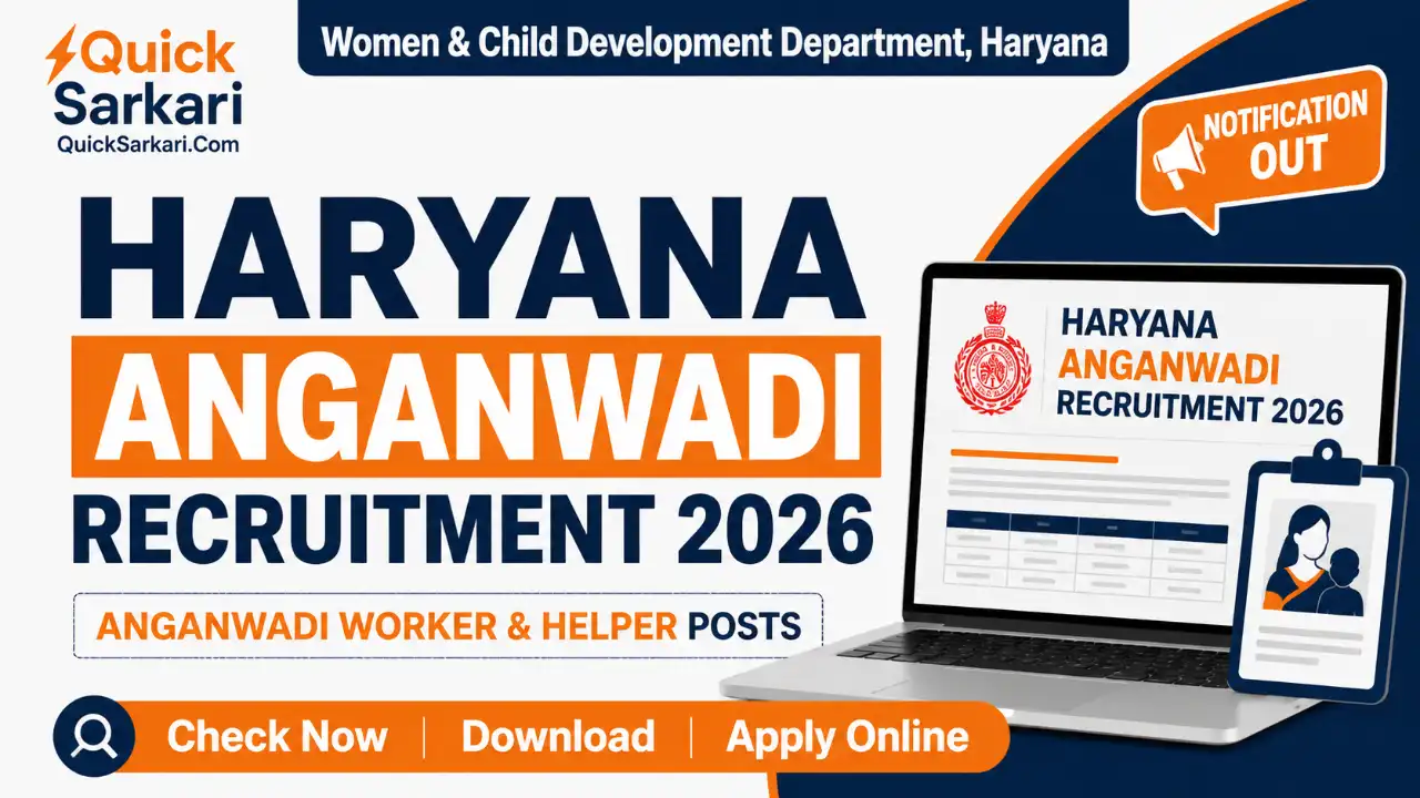 Quickle Bot Haryana Anganwadi Recruitment 2026 Notification OUT For Worker & Helper ...