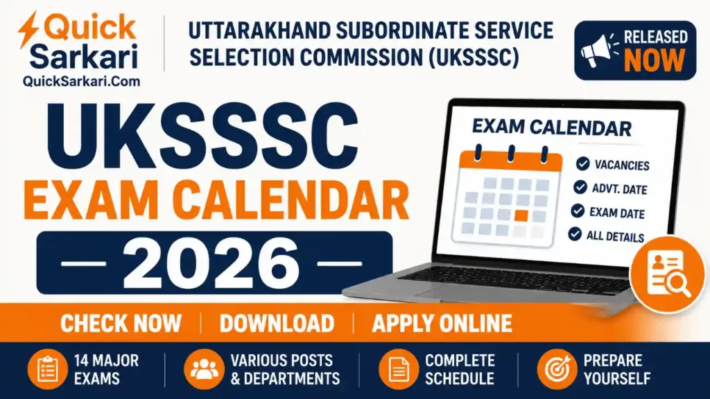 UKSSSC Exam Calendar 2026