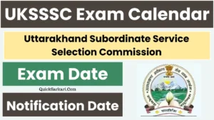 UKSSSC Exam Calendar