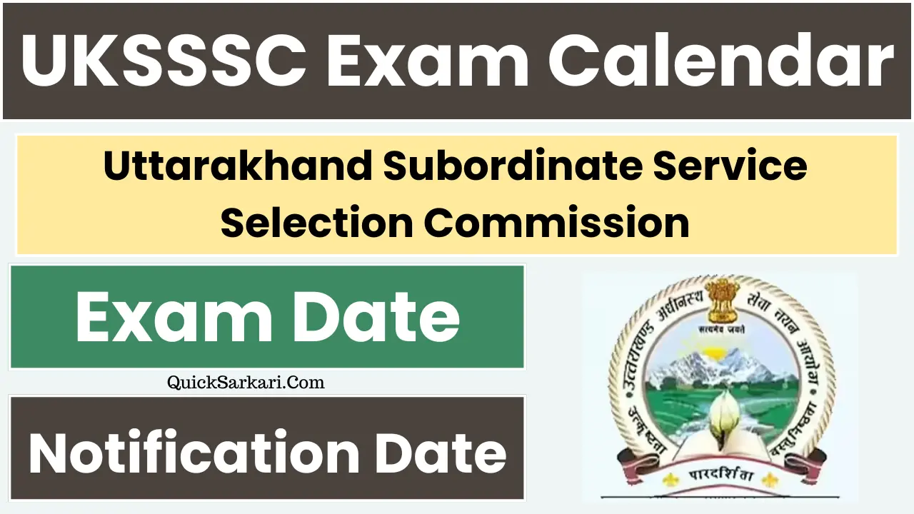 UKSSSC Exam Calendar