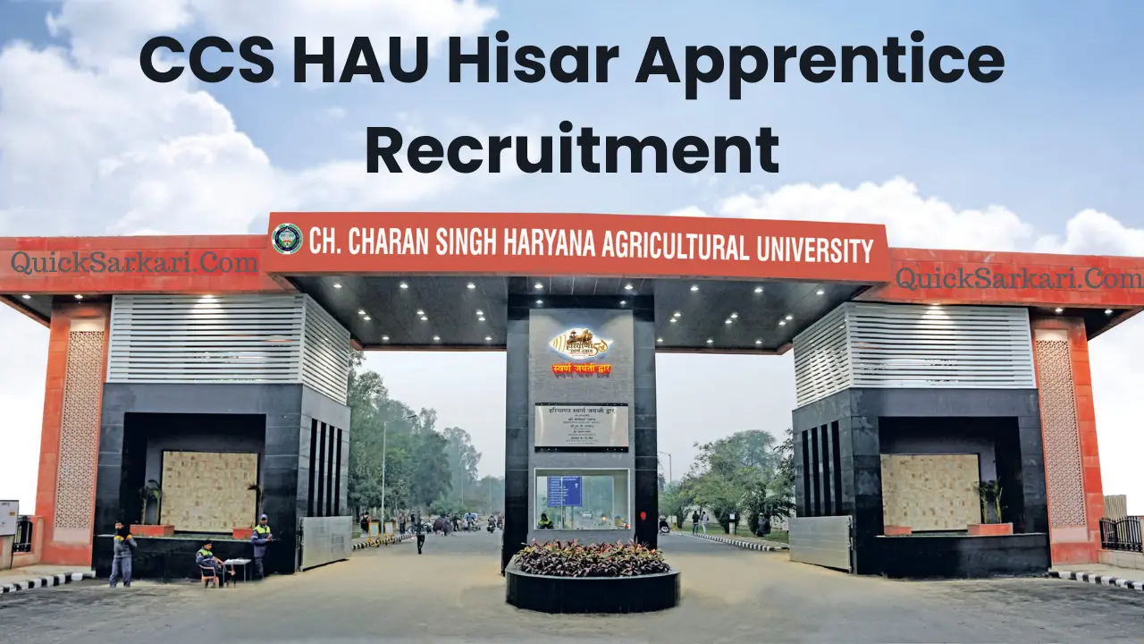 CCS HAU Hisar Apprentice Recruitment