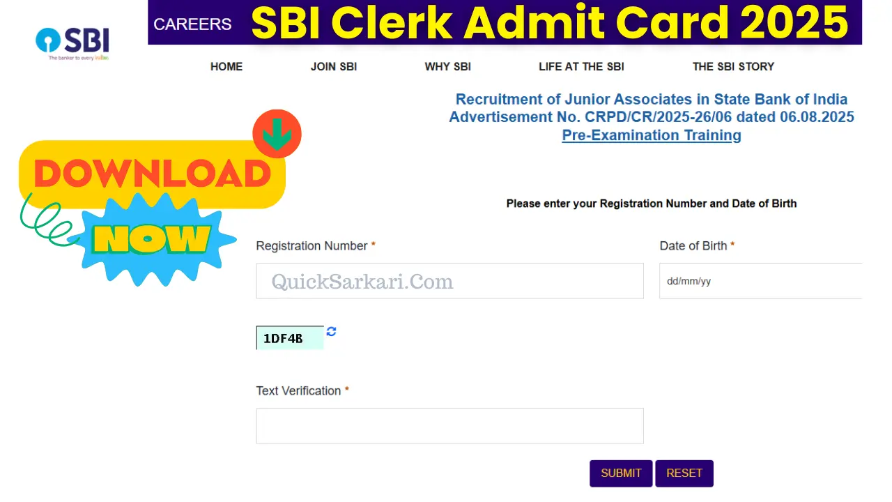 SBI Clerk Admit Card 2025