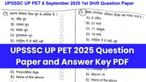 UPSSSC UP PET 2025 Question Paper and Answer Key PDF