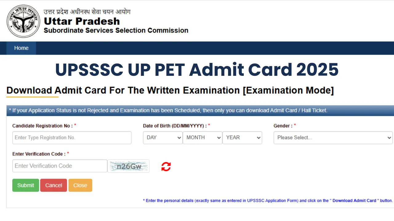 UPSSSC UP PET Admit Card 2025