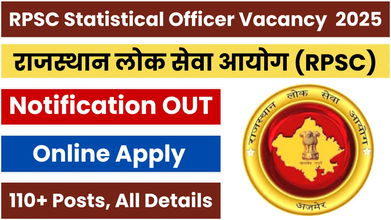 Rajasthan RPSC Statistical Officer Recruitment 2025