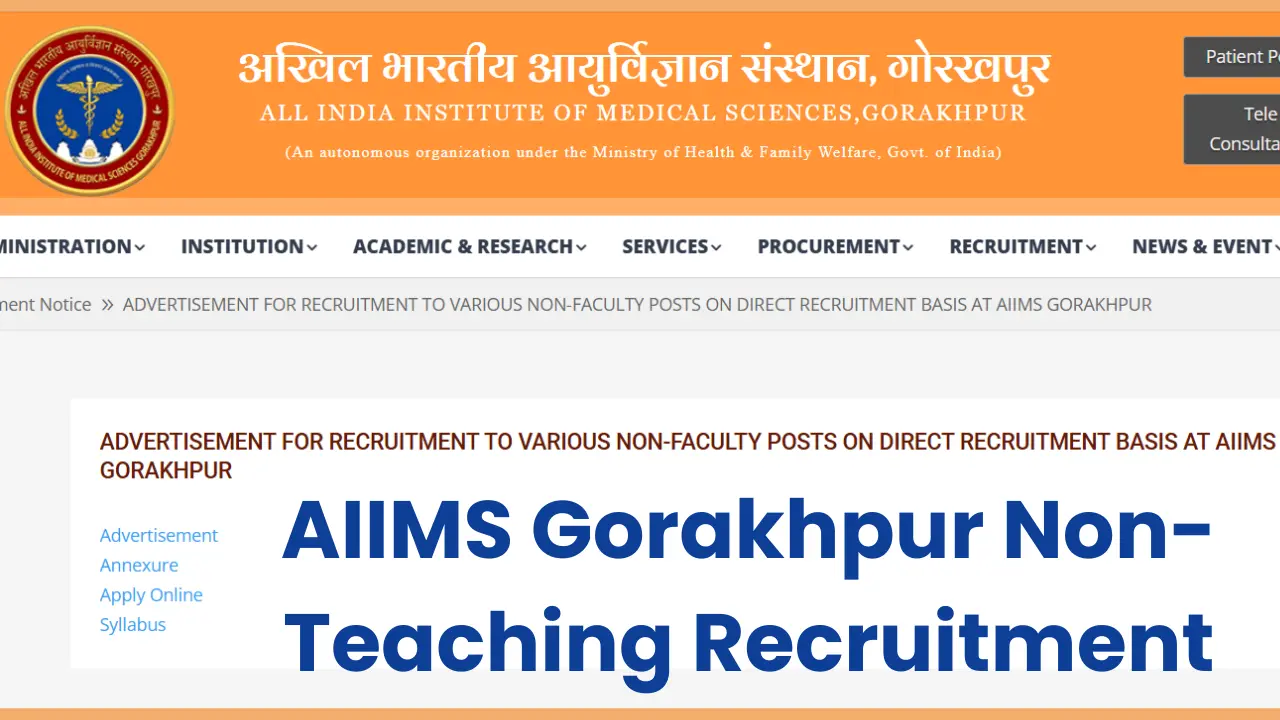 AIIMS Gorakhpur Non-Teaching Recruitment