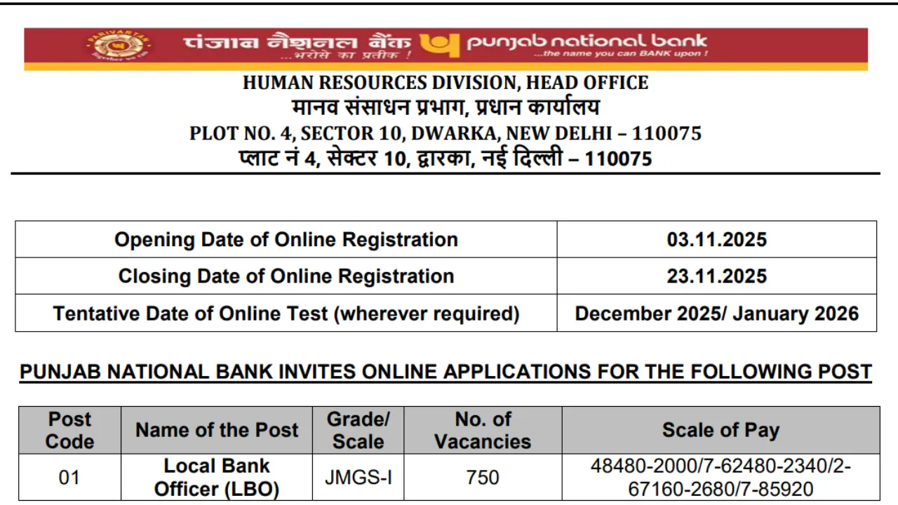 PNB LBO Recruitment 2025