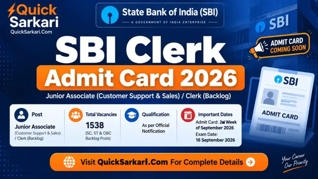 SBI Clerk Admit Card 2026