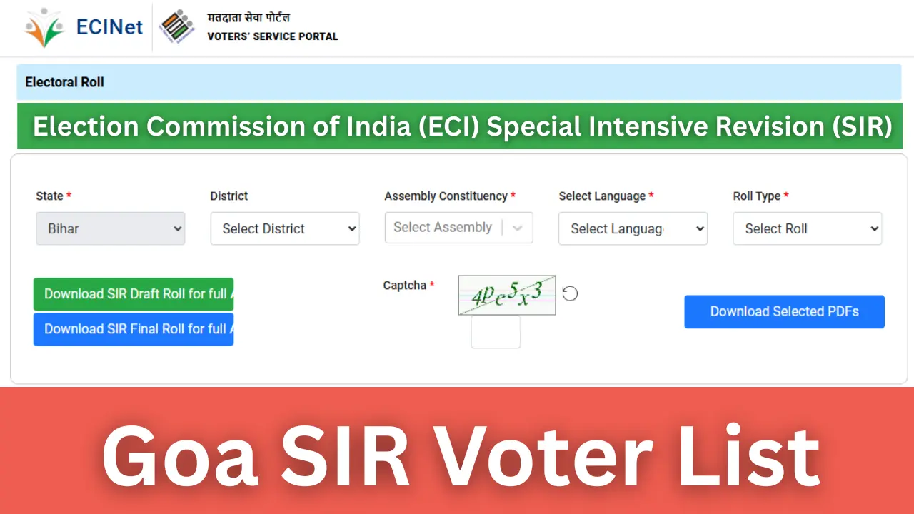 Goa SIR Voter List
