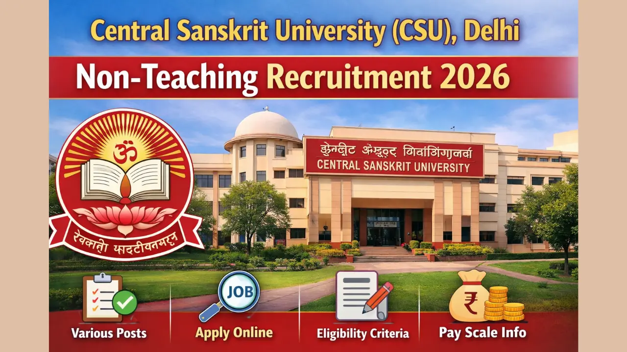 Central Sanskrit University (CSU) Delhi Non-Teaching Recruitment 2026
