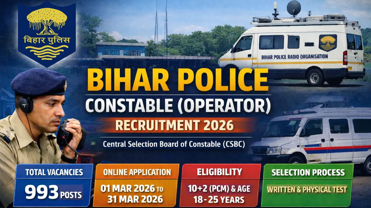 CSBC Bihar Police Constable Operator Recruitment 2026