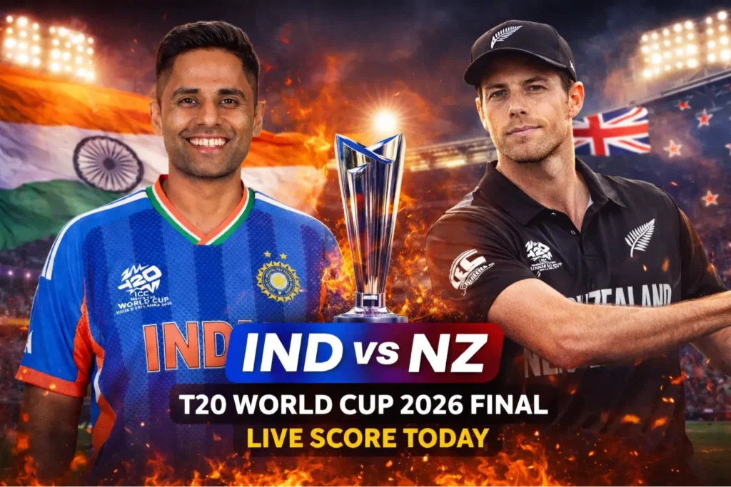 IND vs NZ Live Score Today ICC Men T20 World Cup 2026 Final Match