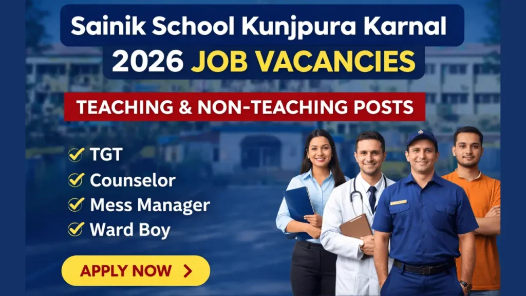 Sainik School Kunjpura Recruitment 2026