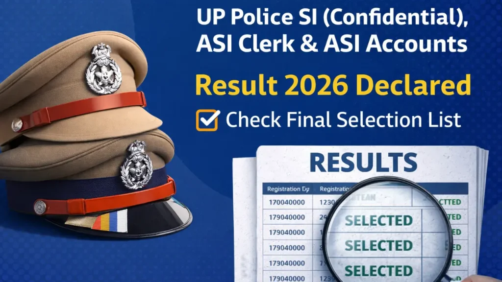 UP Police SI (Confidential), ASI Clerk & ASI Accounts Result 2026