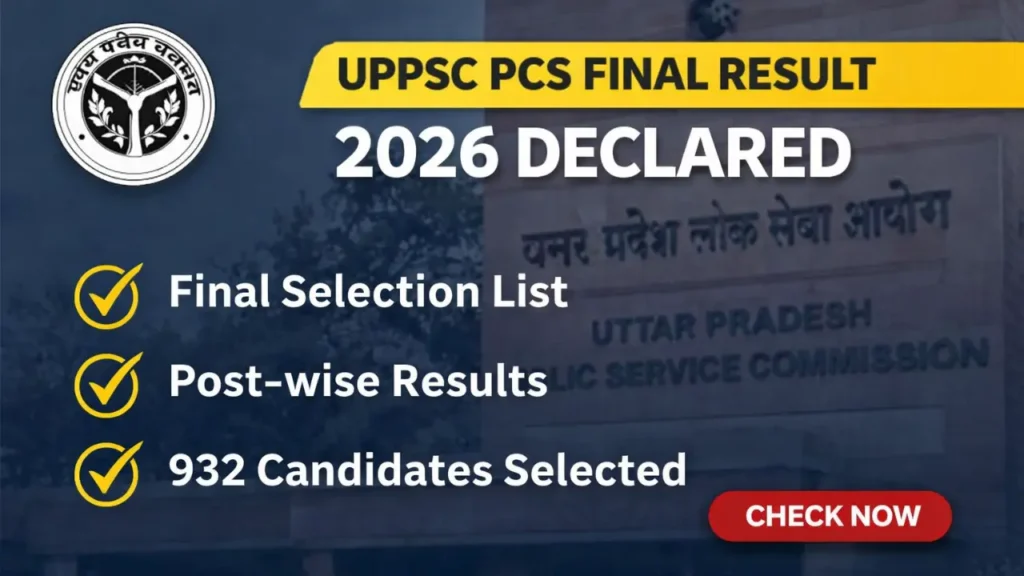 UPPSC UP PCS 2024 Final Result 2026