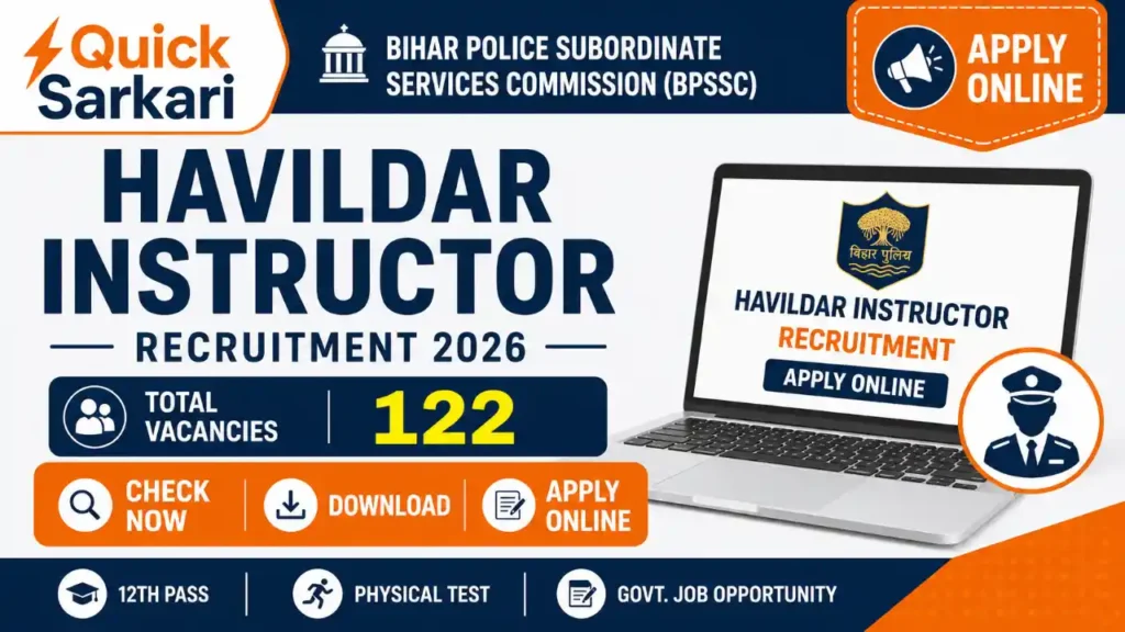 BPSSC Bihar Police Havildar Instructor Recruitment 2026