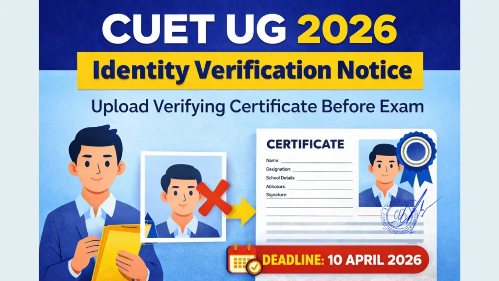 CUET UG 2026 Important Notice Identity Verification Issue Upload Certificate