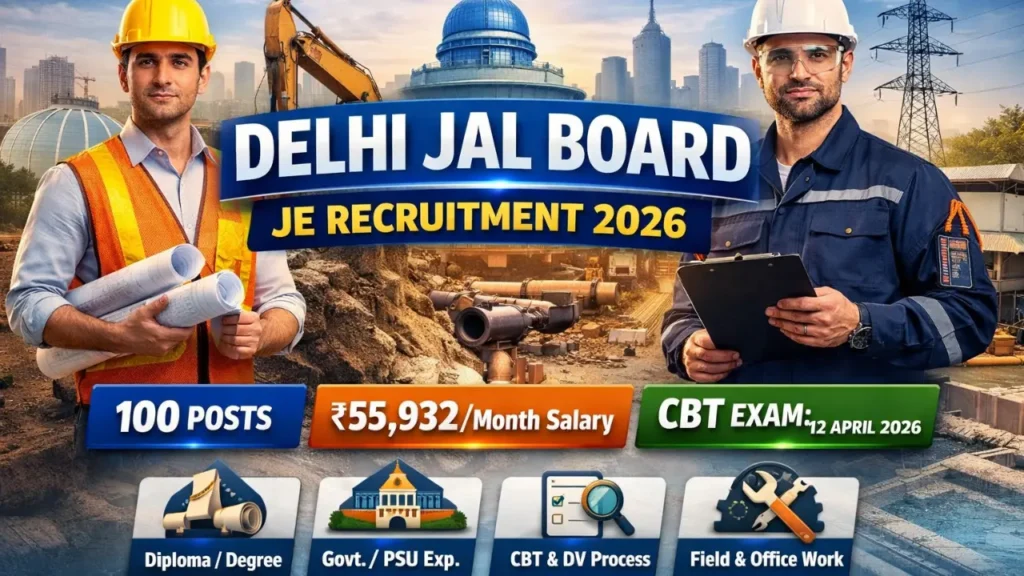 Delhi Jal Board JE Recruitment 2026 Through NITCON