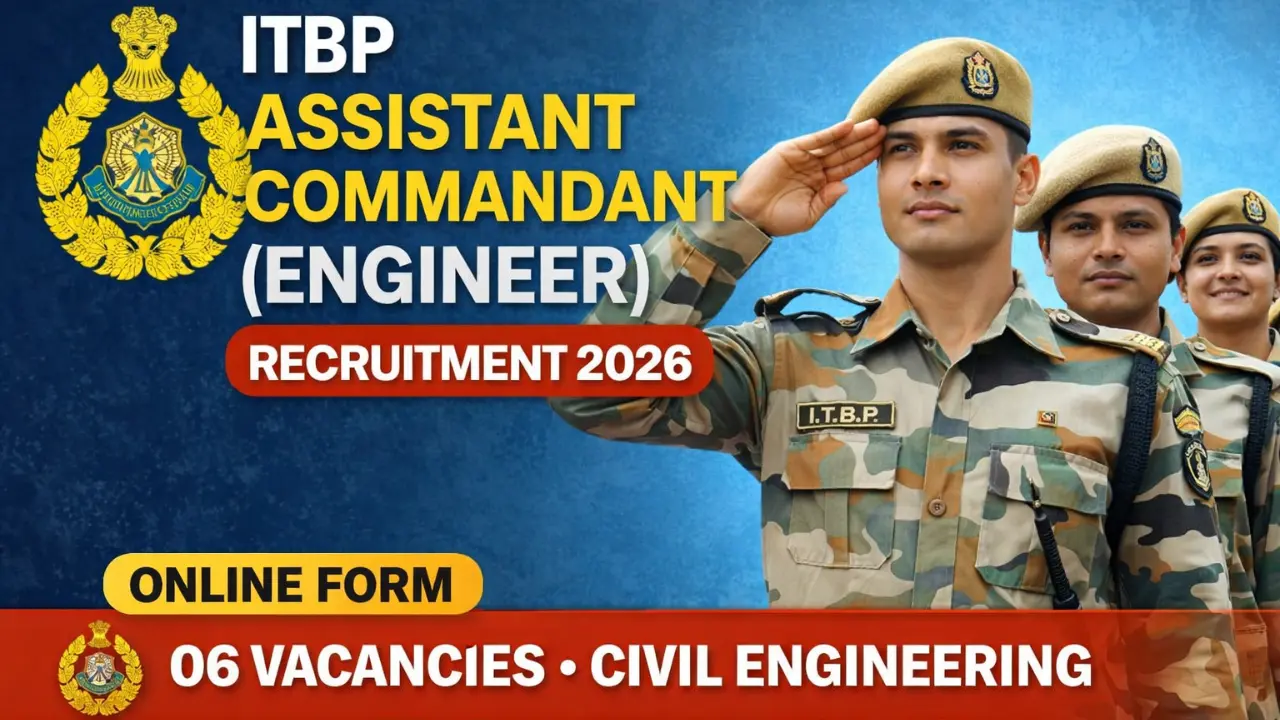 ITBP Assistant Commandant (Engineer) Recruitment 2026 Notification And ...