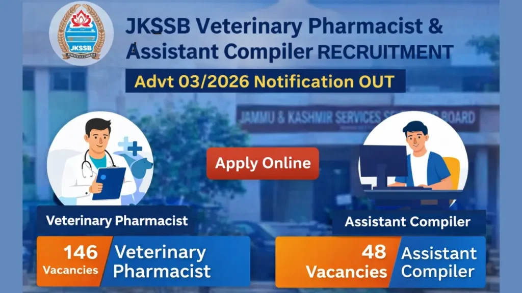 JKSSB Veterinary Pharmacist and Assistant Compiler Recruitment Advt 03/2026