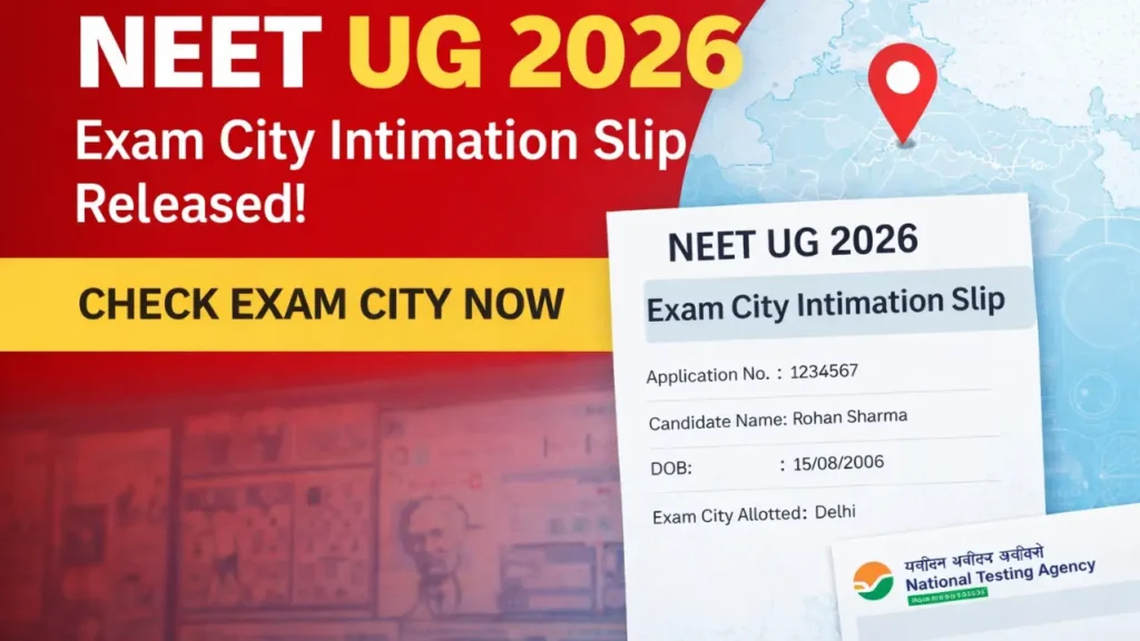 NEET UG Exam City Intimation Slip 2026