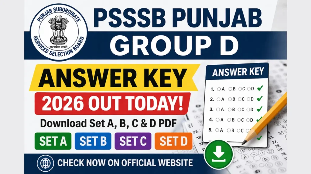 PSSSB Punjab Group D Answer Key 2026