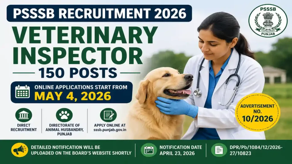 Punjab PSSSB Veterinary Inspector Recruitment 2026