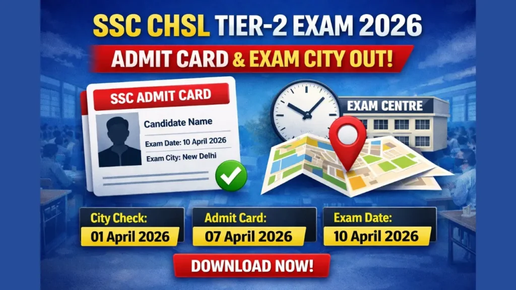 SSC CHSL 2025 Tier-2 Exam City Slip and Admit Card 2026