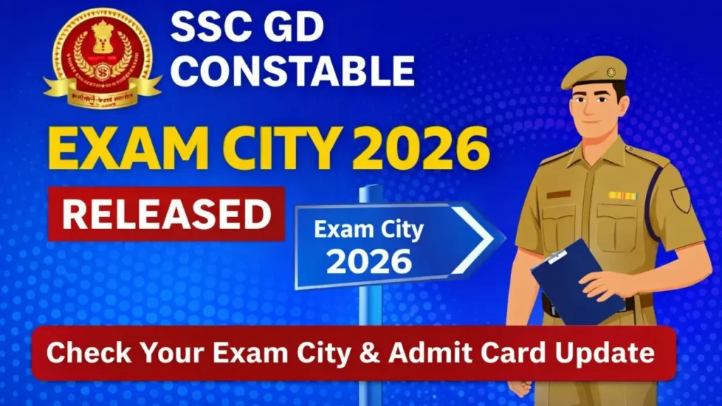 SSC GD Constable Exam City 2026 Intimation Slip
