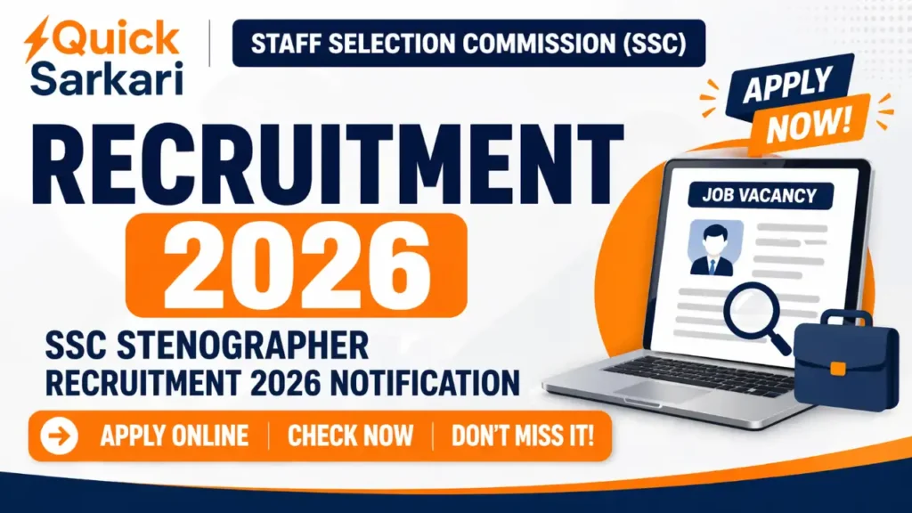 SSC Stenographer Recruitment 2026