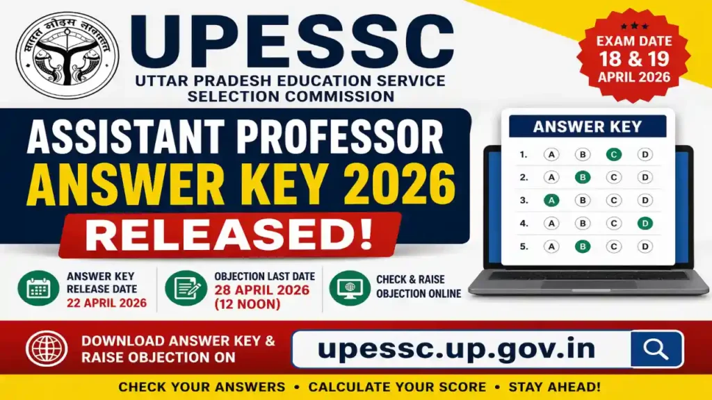 UPESSC Assistant Professor Answer Key 2026