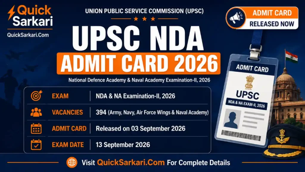 UPSC NDA Admit Card 2026