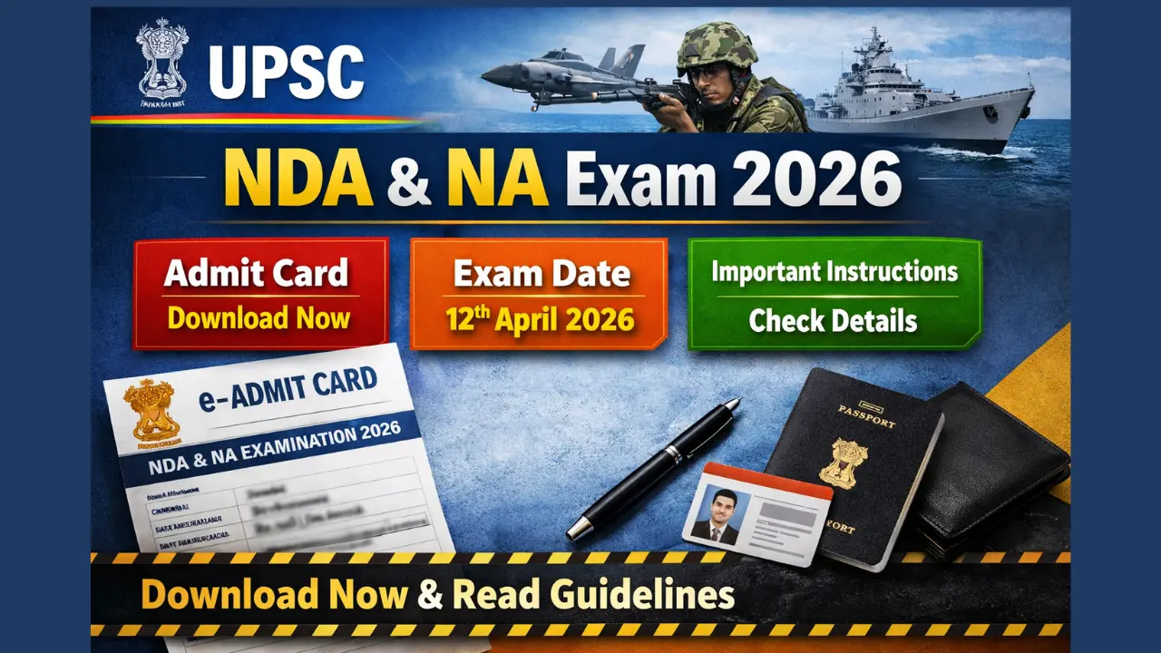 UPSC NDA Admit Card 2026: Exam On 12 April, Download Link Here, Check ...