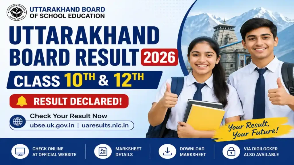 Uttarakhand Board Result 2026 UBSE 10th and 12th Class Result