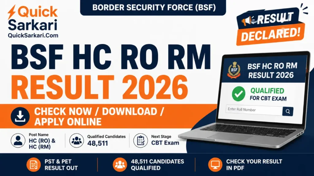 BSF HC (RO RM) PET PST Result 2026