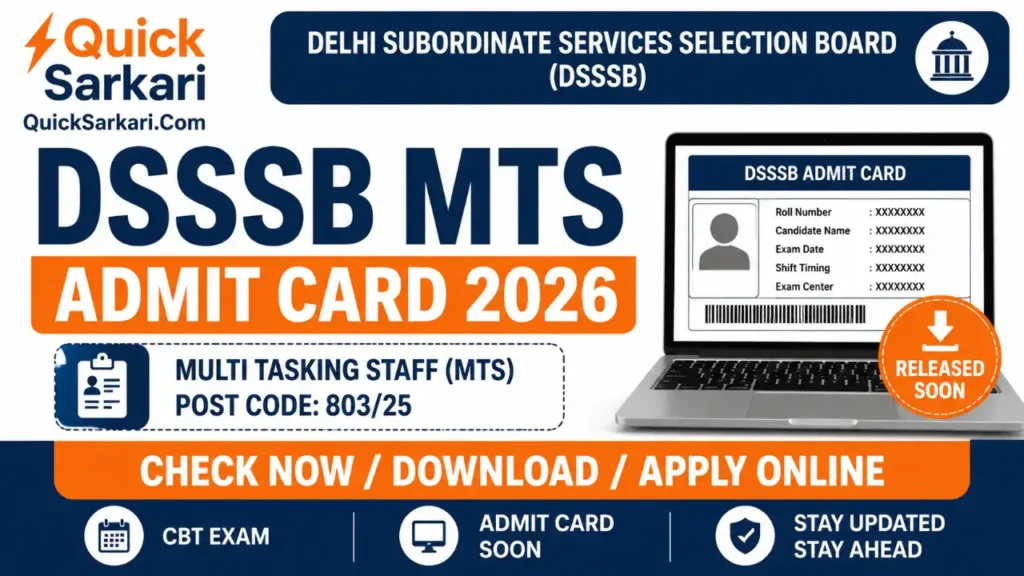 DSSSB MTS Admit Card 2026 Post Code 803/25