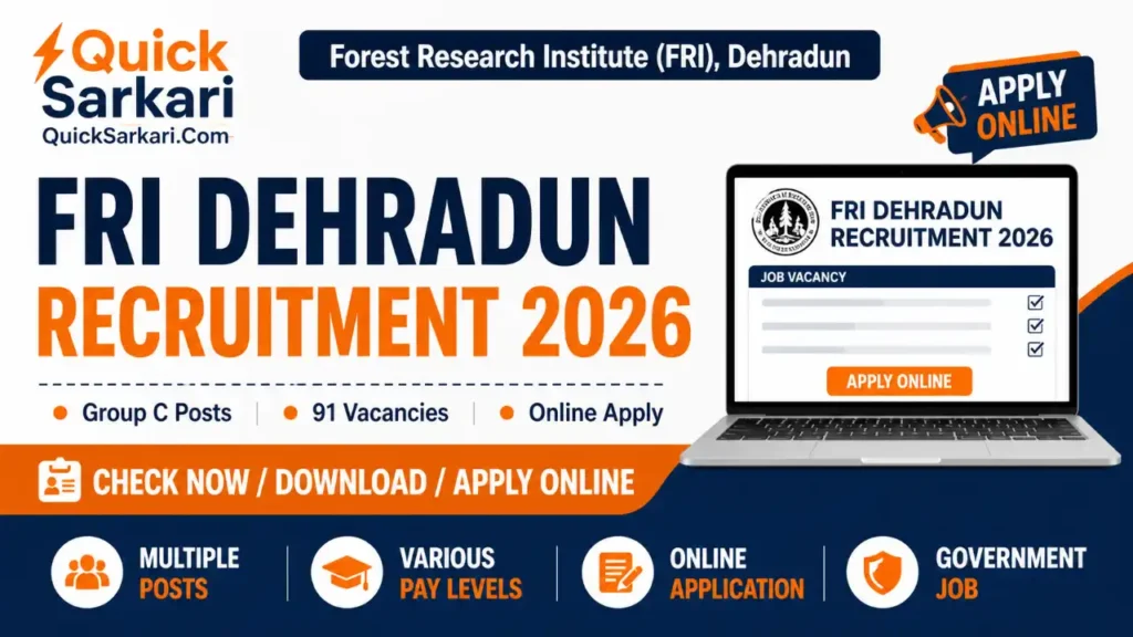 FRI Dehradun Group C Recruitment 2026 MTS LDC Forest Guard Technician