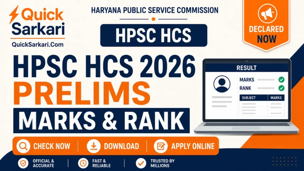 HPSC HCS Rank 2026 Prelims