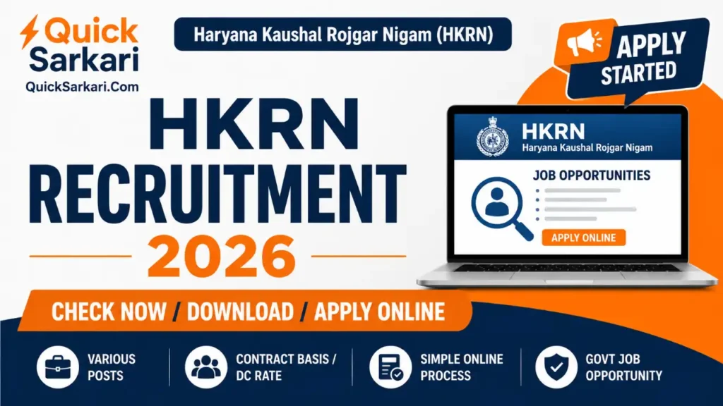 Haryana Kaushal Rojgar Nigam (HKRN) Recruitment 2026