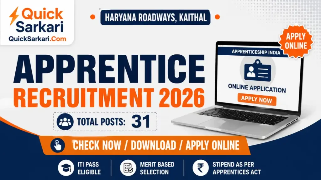 Haryana Roadways Kaithal Apprentice Recruitment 2026