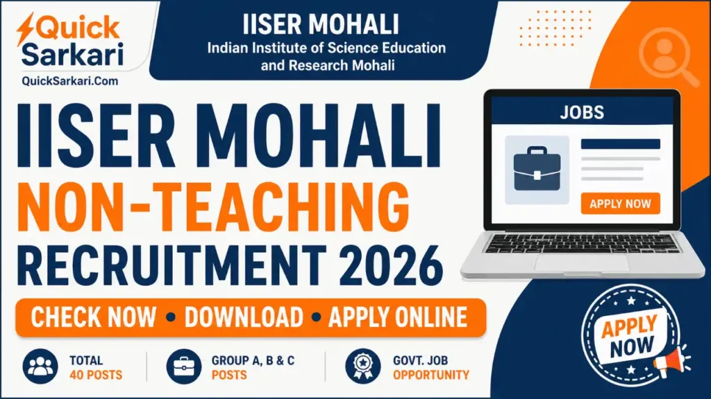 IISER Mohali Non-Teaching Recruitment 2026