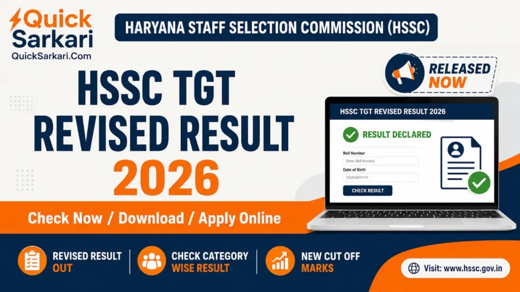 HSSC TGT Revised Result 2026