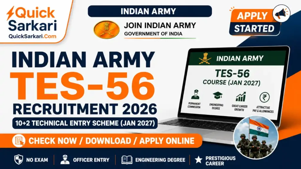 Indian Army TES-56 Recruitment 2026