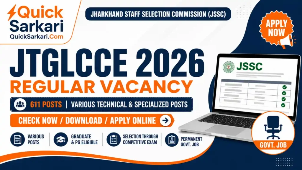 Jharkhand JSSC JTGLCCE Recruitment 2026