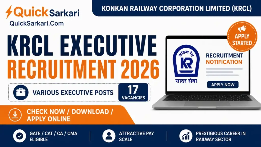 Konkan Railway Executive Recruitment 2026