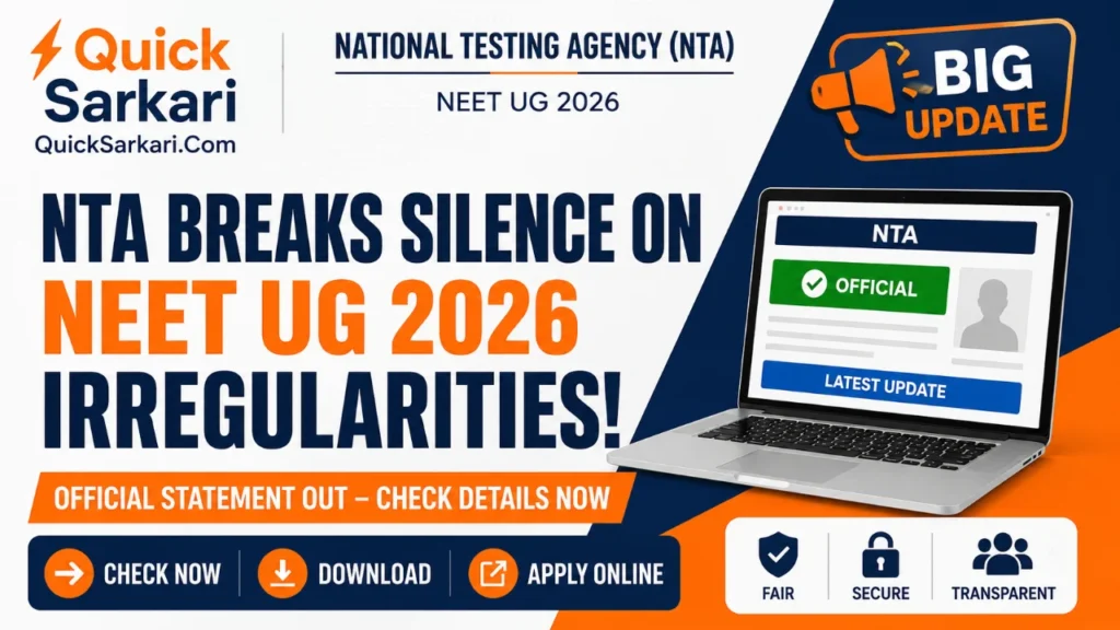 NEET UG 2026 Scam NTA Breaks Silence After Rajasthan SOG Action